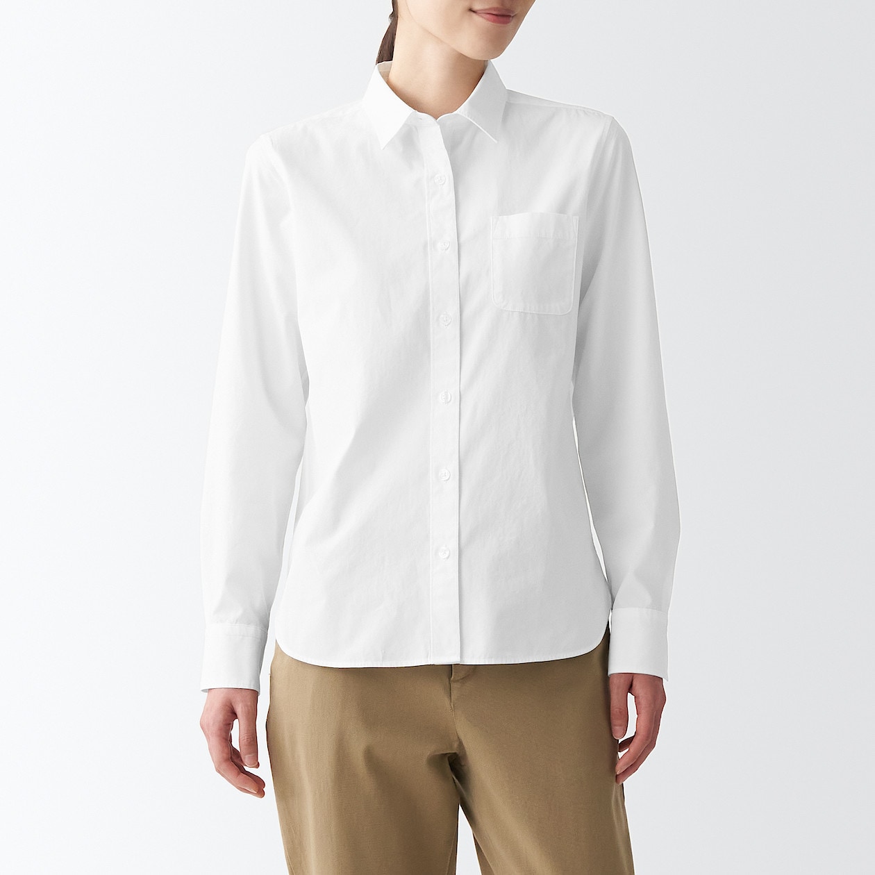 洗いざらしブロードシャツ 白 婦人ｘｓ 白 シャツ ブラウス 婦人 レディース 通販 無印良品