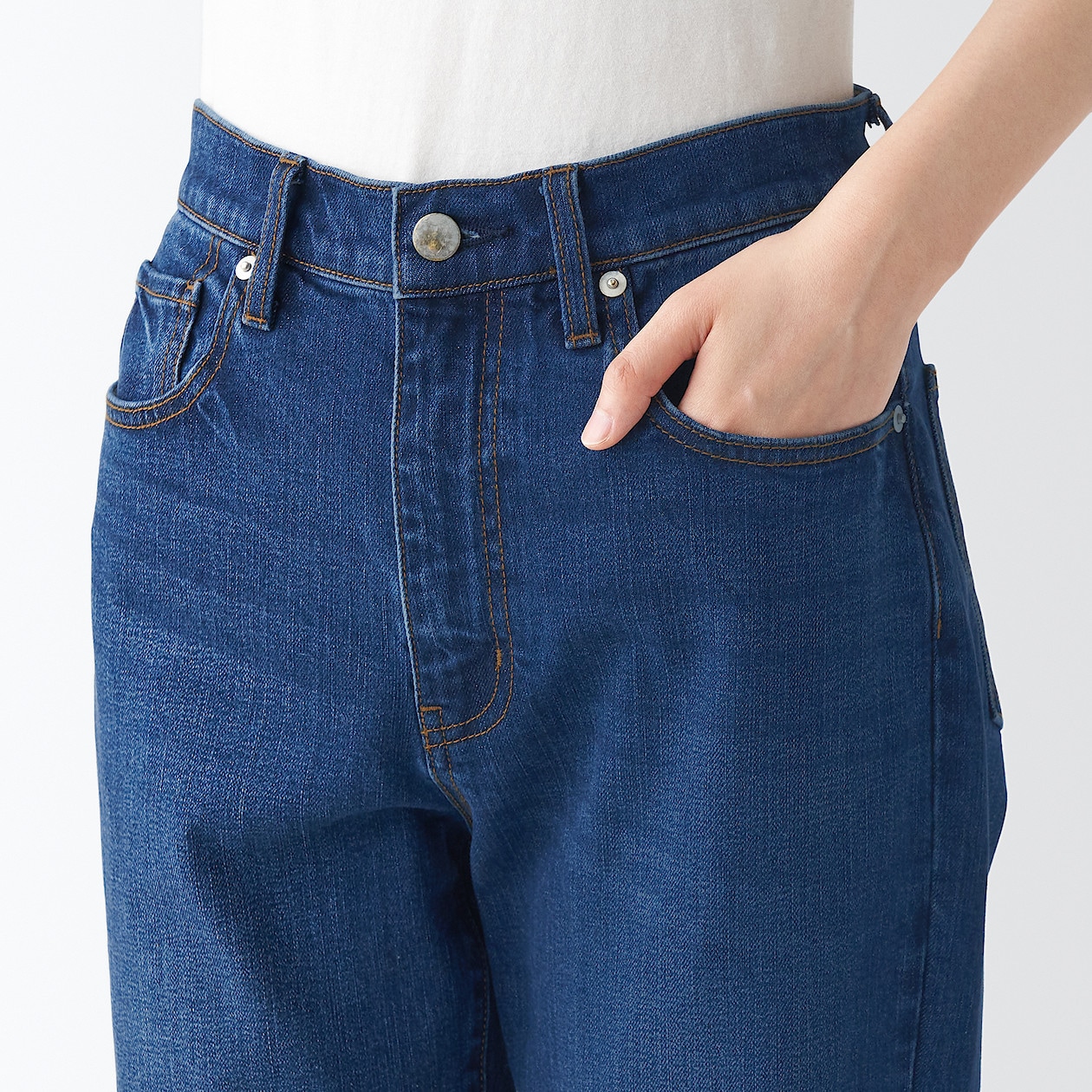 ストレッチデニムストレートパンツ 婦人２２（５６ｃｍ）・インディゴブルー | パンツ | 婦人・レディース 通販 | 無印良品