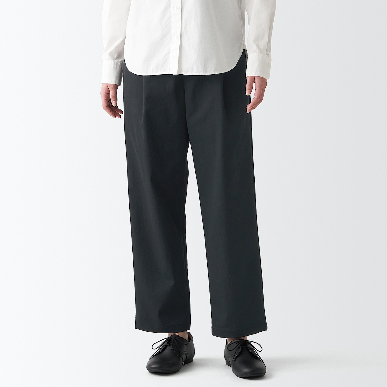 撥水ストレッチチノタックパンツ 婦人ｓ 黒 パンツ 婦人 レディース 通販 無印良品