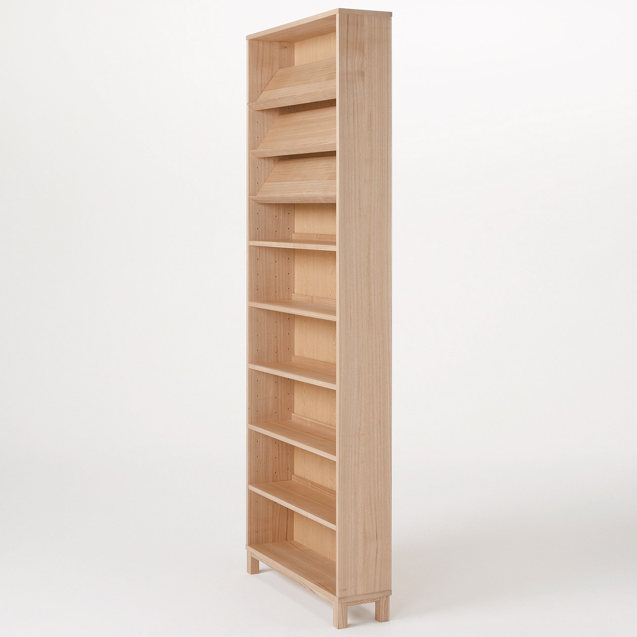 組み合わせて使える木製収納・本体・ハイタイプ・奥行２１ｃｍ・タモ材／ナチュラル