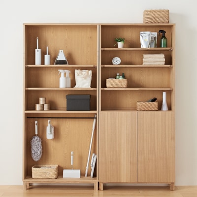 組み合わせて使える木製収納・本体・ミドルタイプ・奥行２１ｃｍ・タモ材／ナチュラル