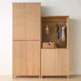 組み合わせて使える木製収納・本体・ミドルタイプ・奥行４０ｃｍ・タモ材／ナチュラル