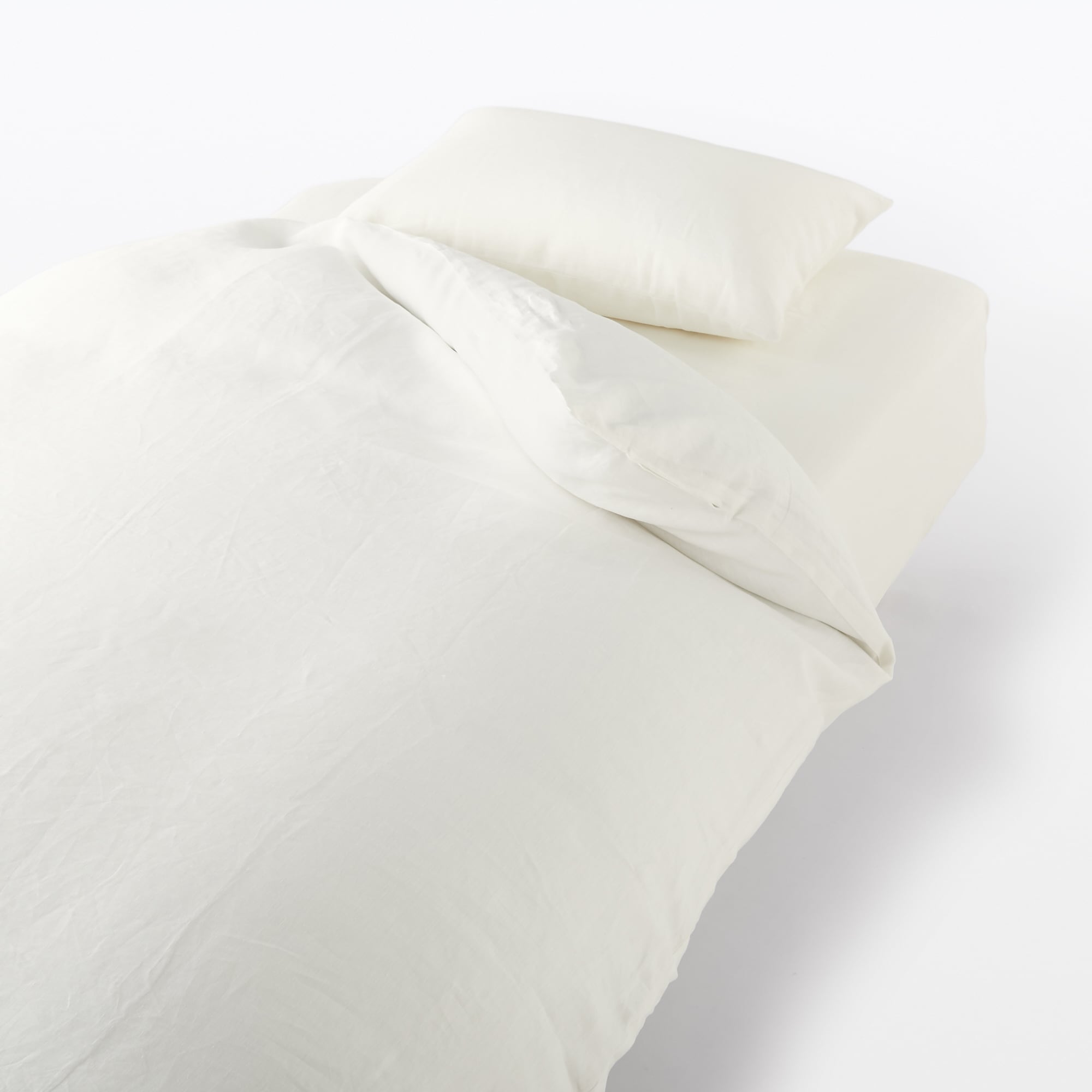 麻平織掛ふとんカバー・ＳＳ／Ｓ・オフ白