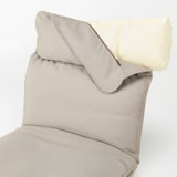 ハイバックリクライニングソファ・ポリエステル平織／グレーベージュ・１シーター