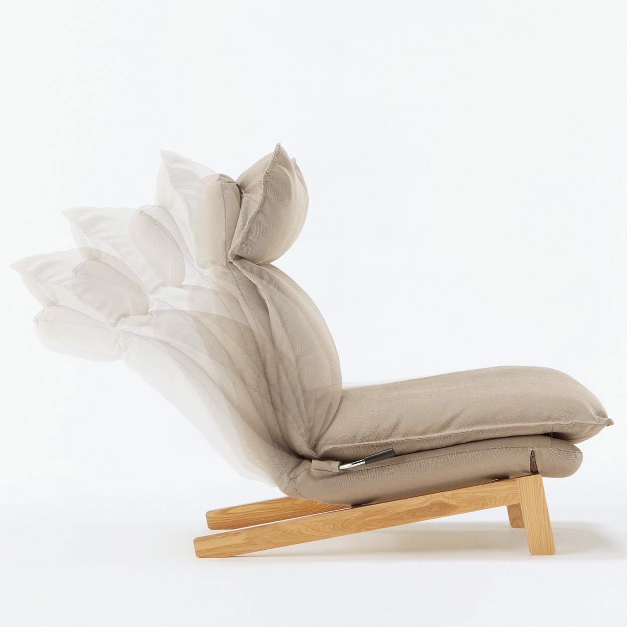 ハイバックリクライニングソファ・ポリエステル平織／グレーベージュ・１シーター