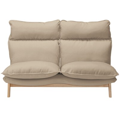 ハイバックリクライニングソファ・ポリエステル平織／グレーベージュ・２シーター