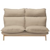 ハイバックリクライニングソファ・ポリエステル平織／グレーベージュ・２シーター