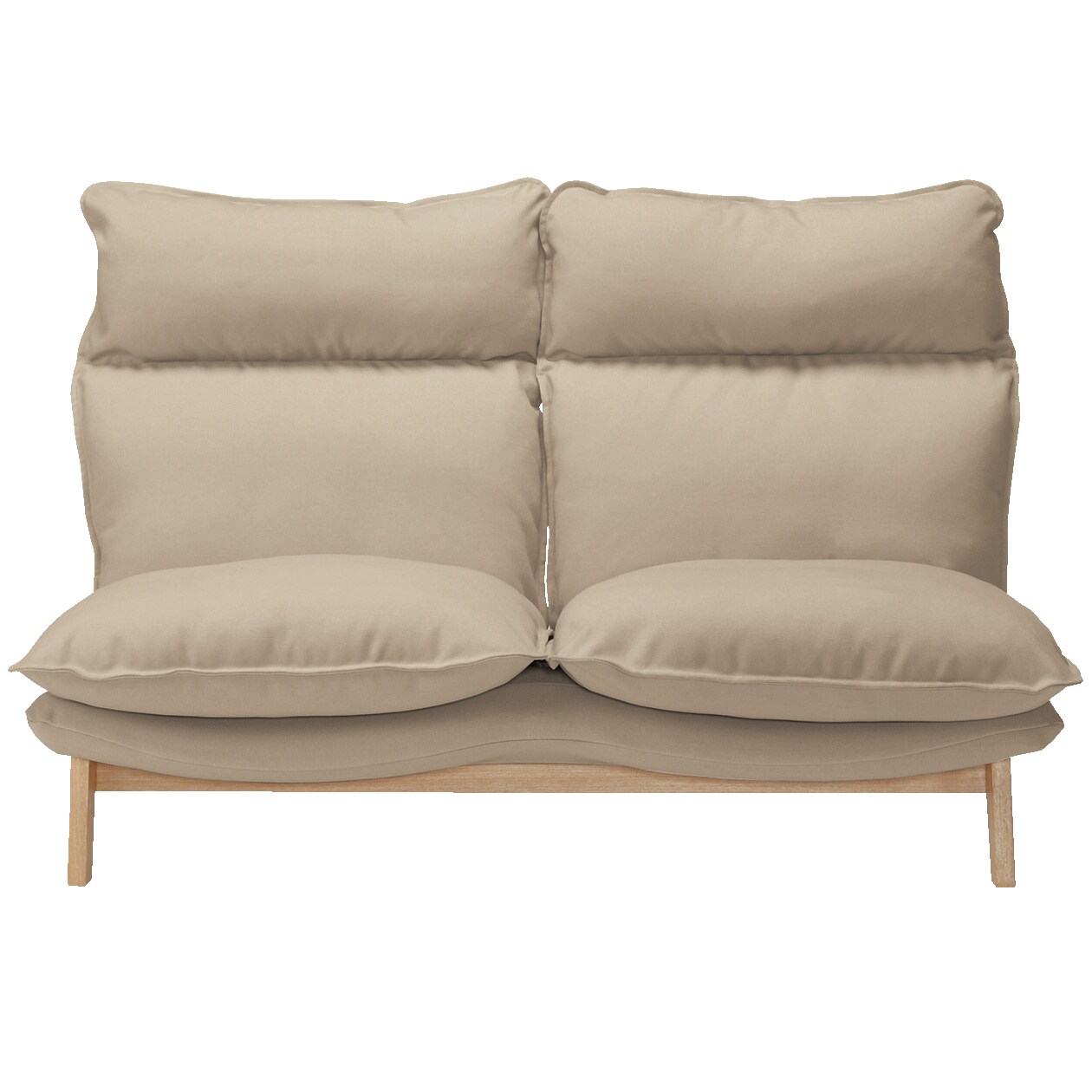 ハイバックリクライニングソファ・ポリエステル平織／グレーベージュ・２シーター