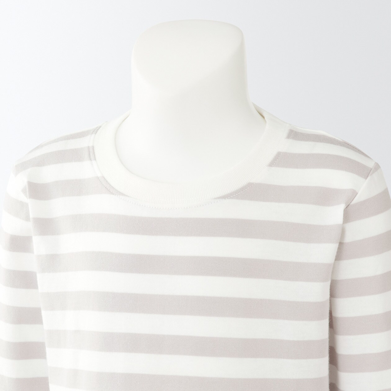 天竺編み長袖Ｔシャツ（ベビー） ベビー８０・シルバーグレーボーダー | こども服・ベビー服 | ベビートップス（80-100㎝） 通販 | 無印良品