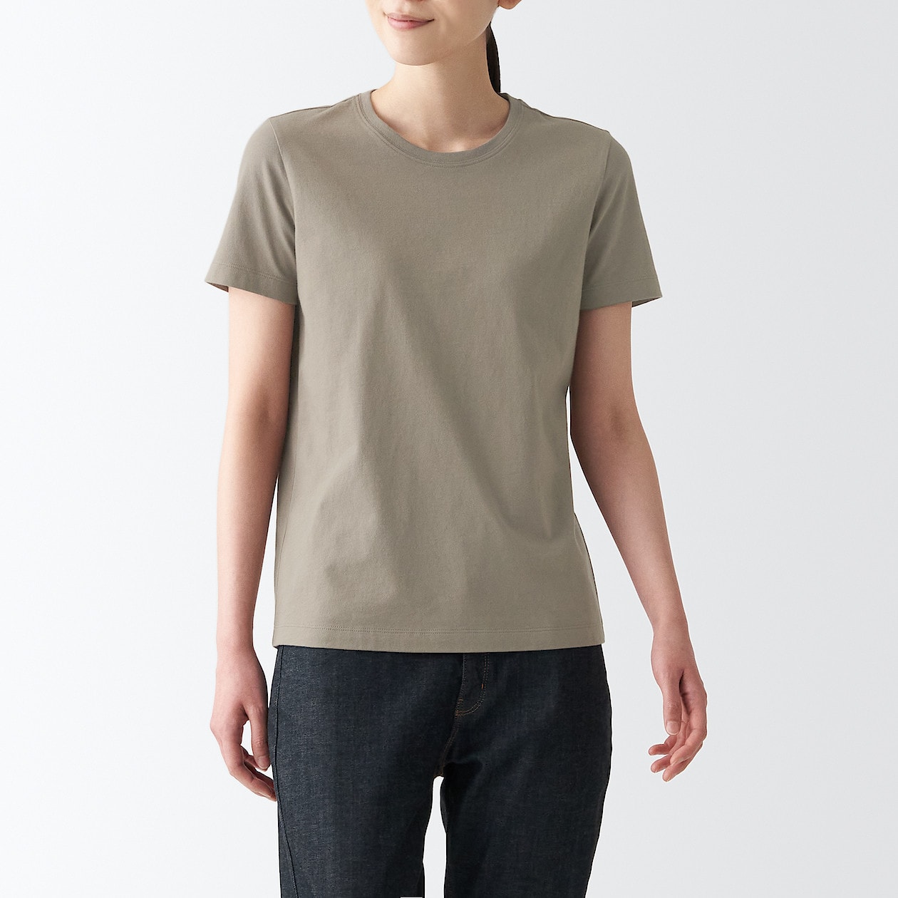 天竺編みｔシャツ 婦人ｍ カーキベージュ Tシャツ カットソー 半袖 婦人 レディース 通販 無印良品