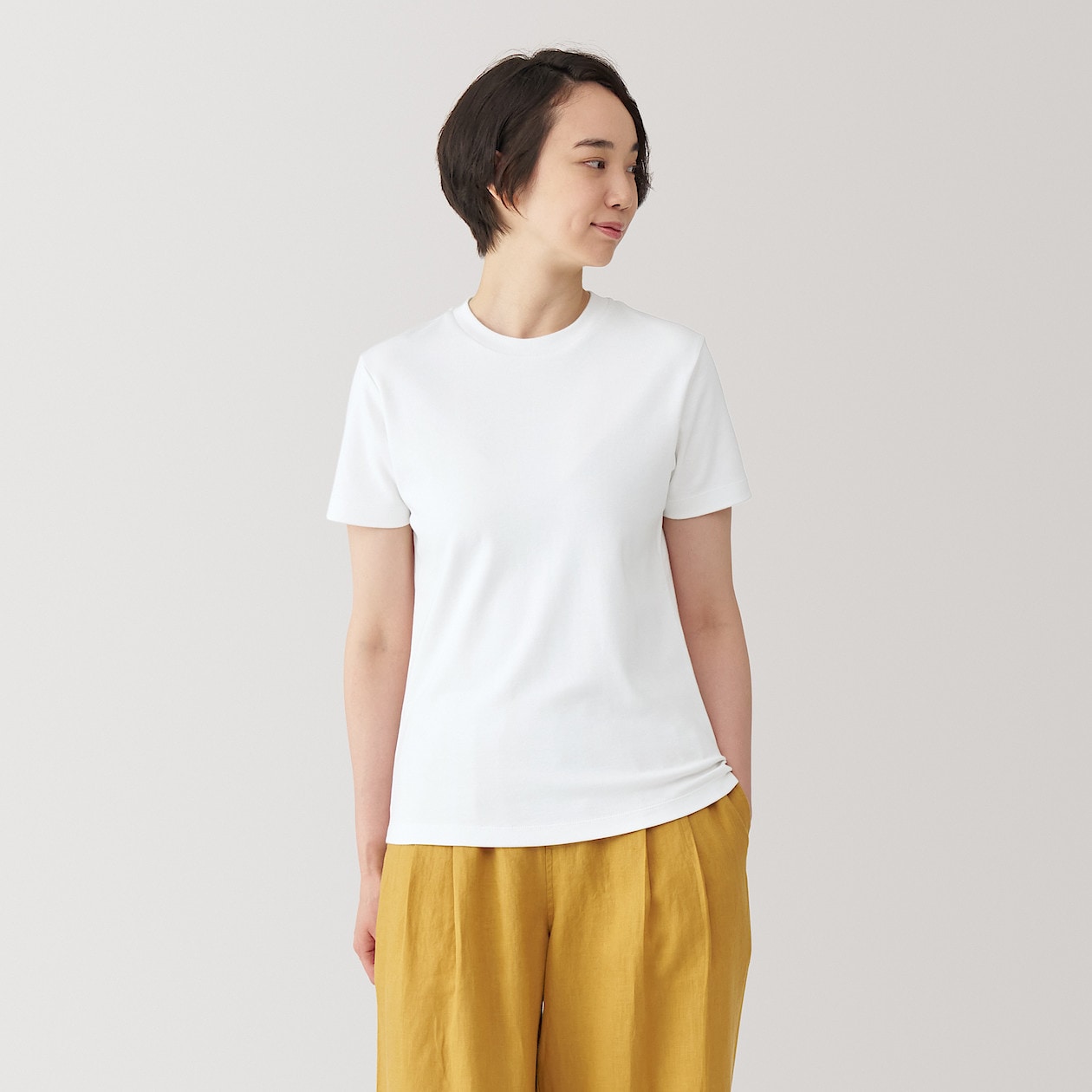 スムース編みｔシャツ 婦人ｘｌ 白 Tシャツ カットソー 半袖 婦人 レディース 通販 無印良品
