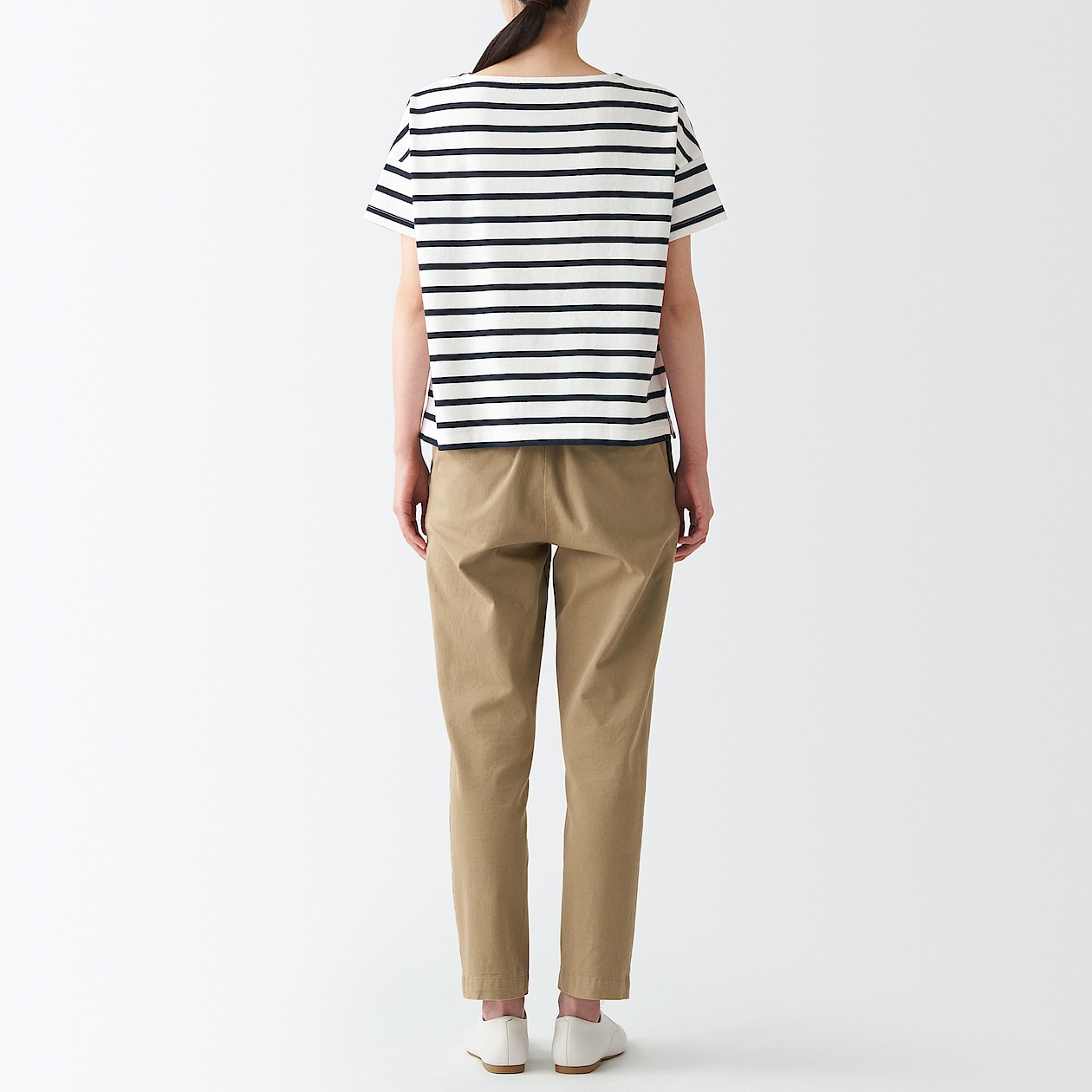 太番手天竺編みボートネックｔシャツ ｍ ｌ 白柄 Tシャツ カットソー 半袖 婦人 レディース 通販 無印良品