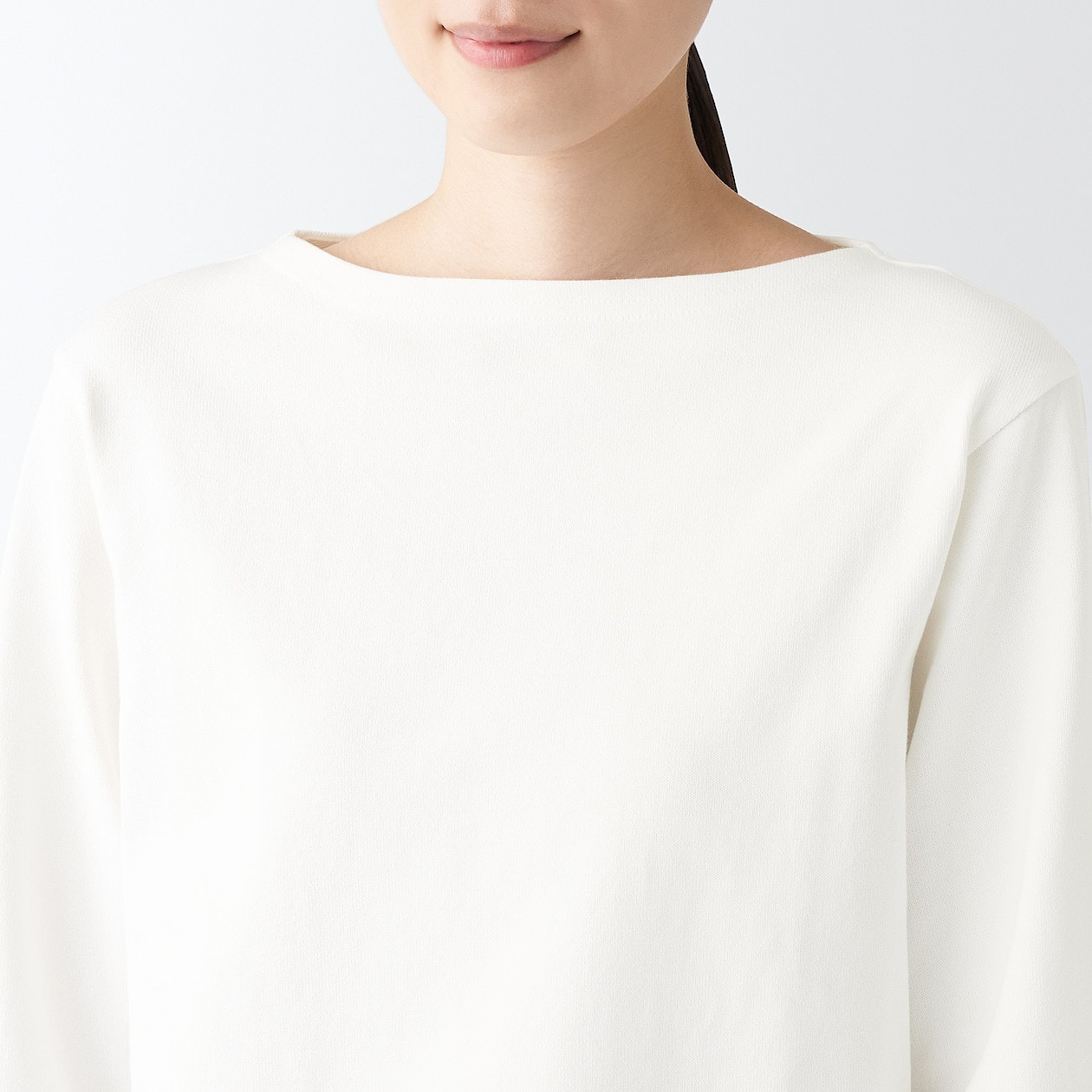 太番手天竺編みボートネック長袖Ｔシャツ 婦人Ｌ・白 | 太番手 | Ｔシャツ・カットソー（長袖・七分袖） | 婦人・レディース 通販 | 無印良品