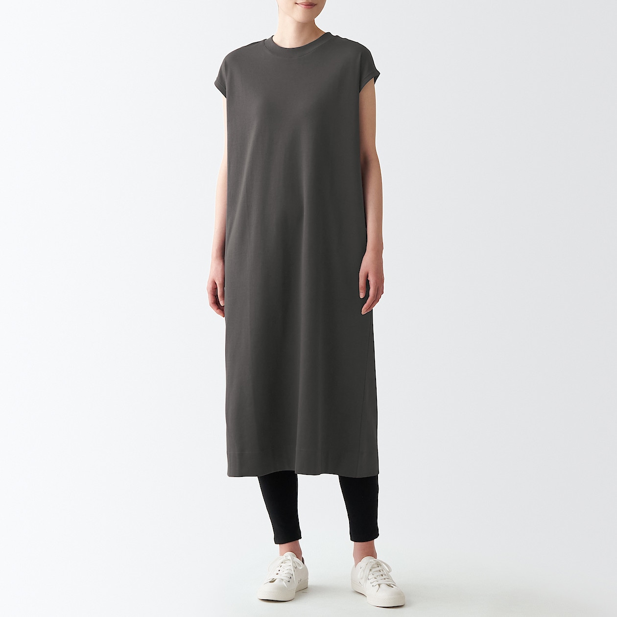 二重編みフレンチスリーブワンピース ｍ ｌ ダークグレー ワンピース チュニック 婦人服 レディースウェア 通販 無印良品