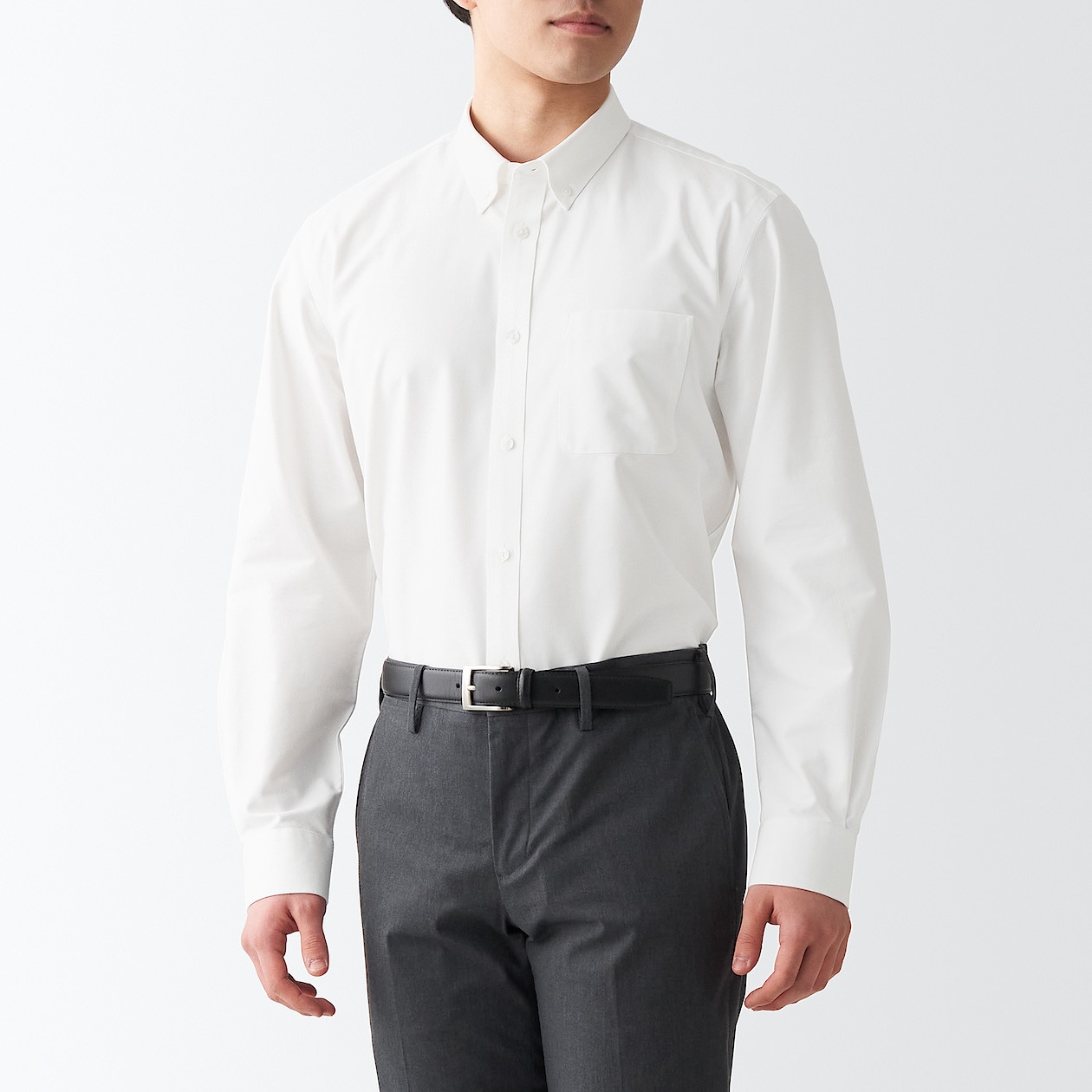 アイロンがけのいらないボタンダウンシャツ 紳士ｘｓ 白 シャツ 紳士 メンズ 通販 無印良品
