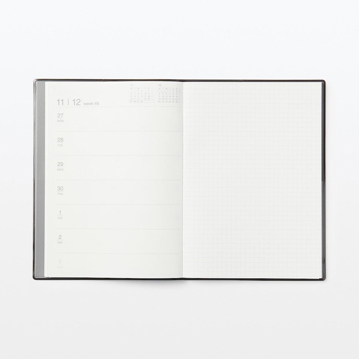 月曜始まりマンスリー／ウィークリースケジュール帳・２０２３年１２月始まり