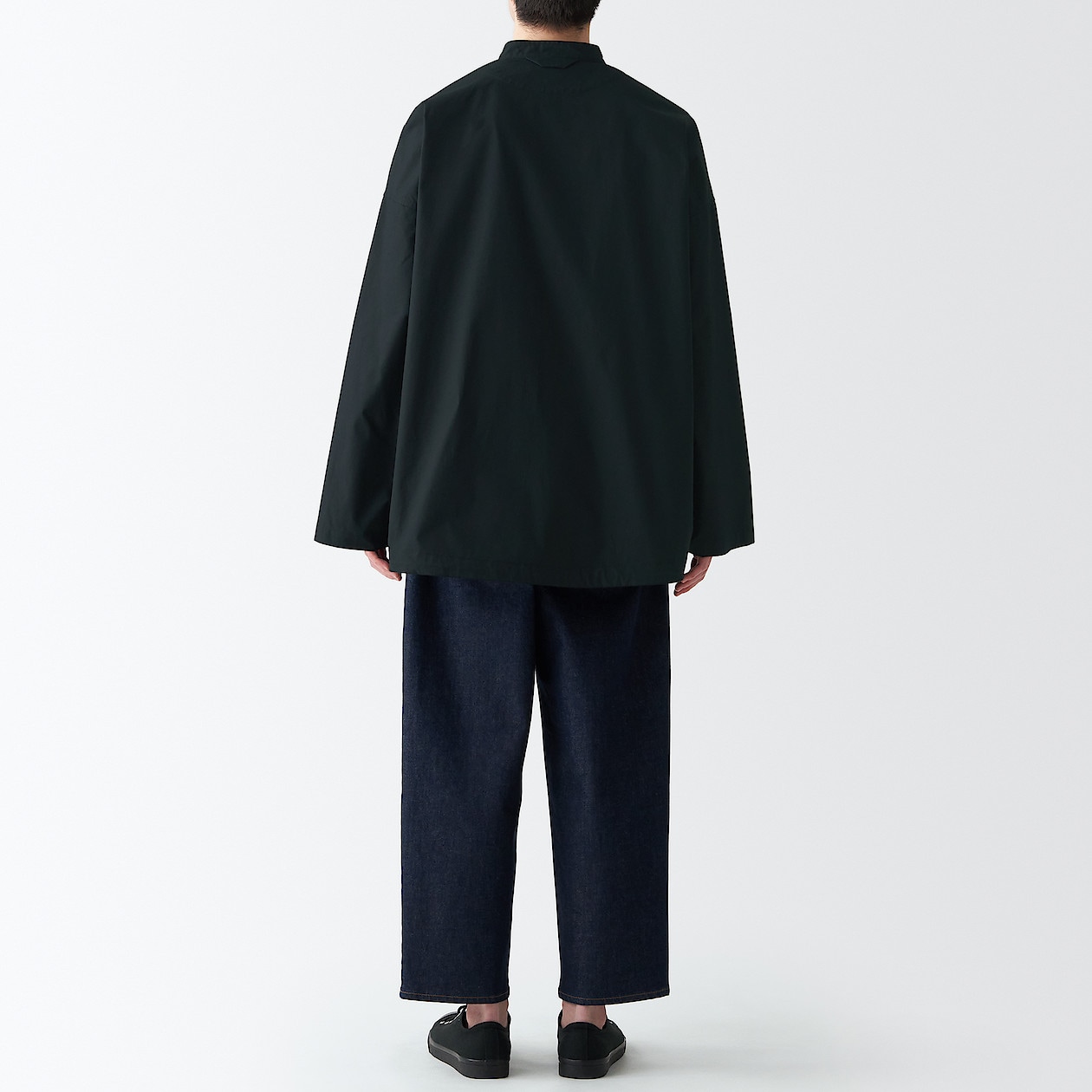 撥水高密度織りスタンドカラージャケット 男女兼用Ｓ～Ｍ・黒 | MUJI 