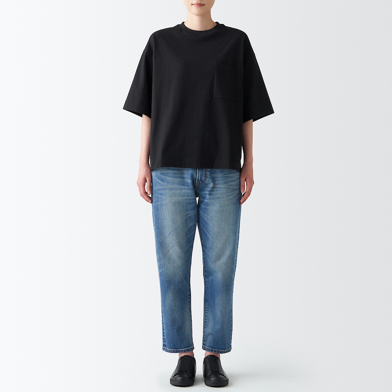 ジャパンデニムテーパードクロップドパンツ 男女兼用２４ ６１ｃｍ ブルー Muji Labo パンツ 通販 無印良品