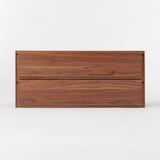 スチールユニットシェルフ用　ボックス　引出し２段　ウォールナット材突板