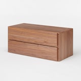 スチールユニットシェルフ用　ボックス　引出し２段　ウォールナット材突板