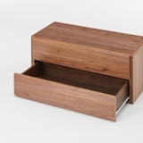 スチールユニットシェルフ用　ボックス　引出し２段　ウォールナット材突板