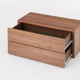 スチールユニットシェルフ用　ボックス　引出し２段　ウォールナット材突板