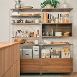 スチールユニットシェルフ用　ボックス　引出し２段　ウォールナット材突板