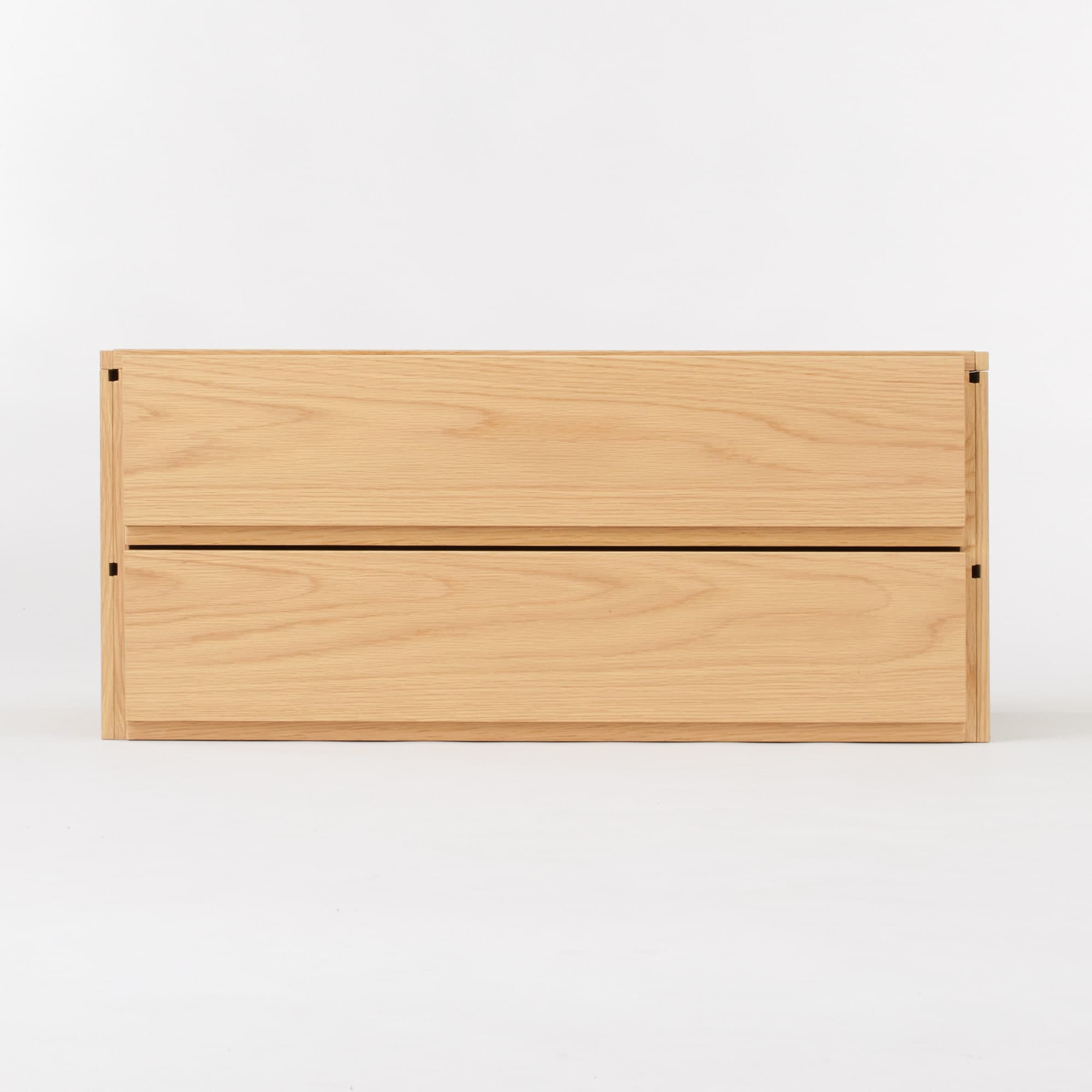 スチールユニットシェルフ用　ボックス　引出し２段　オーク材突板