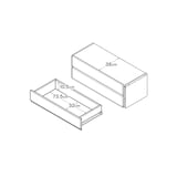 スチールユニットシェルフ用　ボックス　引出し２段　オーク材突板