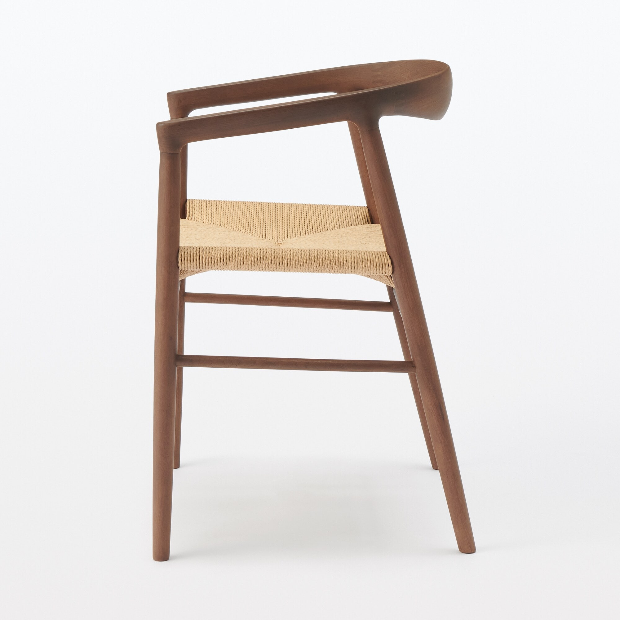 オーク材ペーパーコードアームチェア　ブラウン