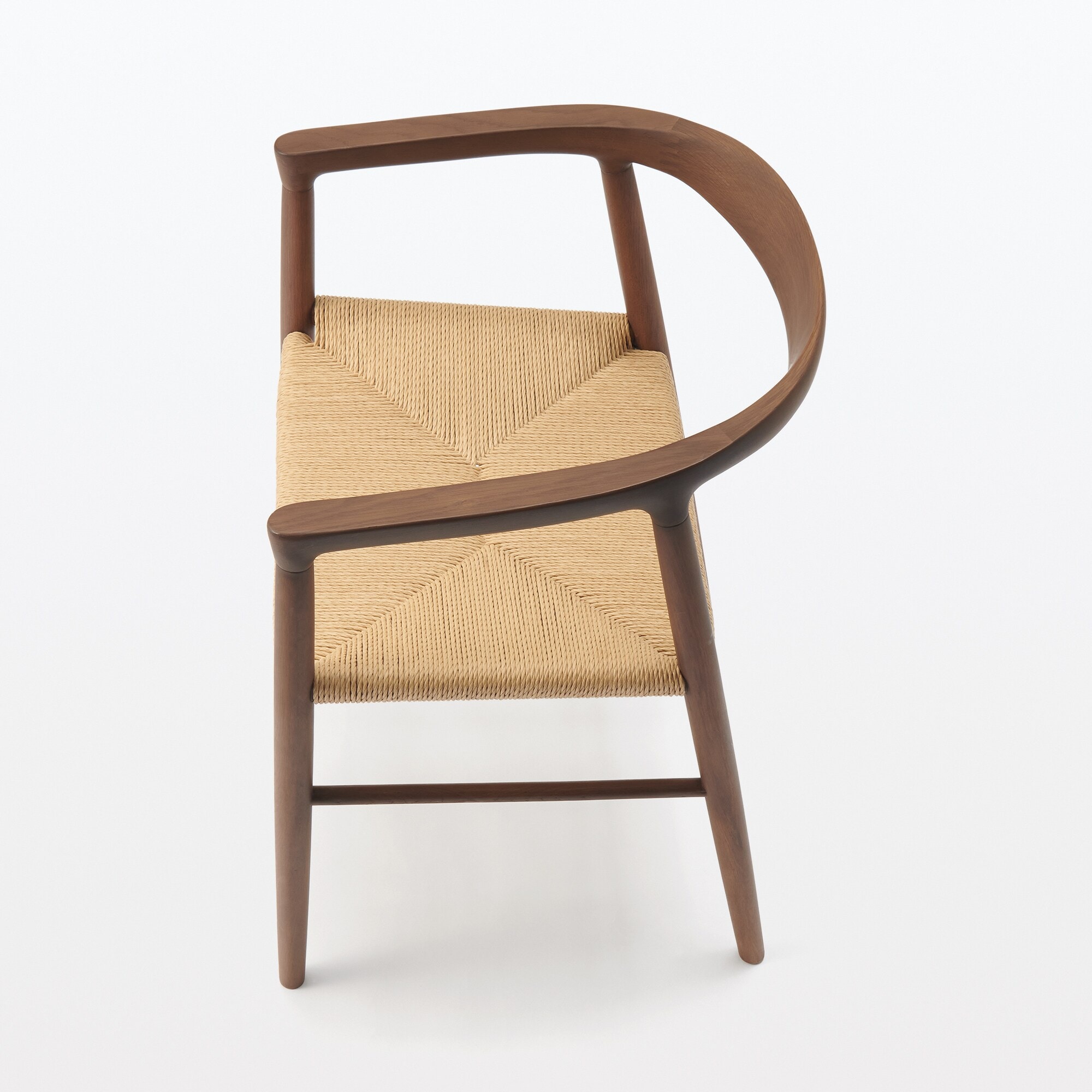 オーク材ペーパーコードアームチェア　ブラウン