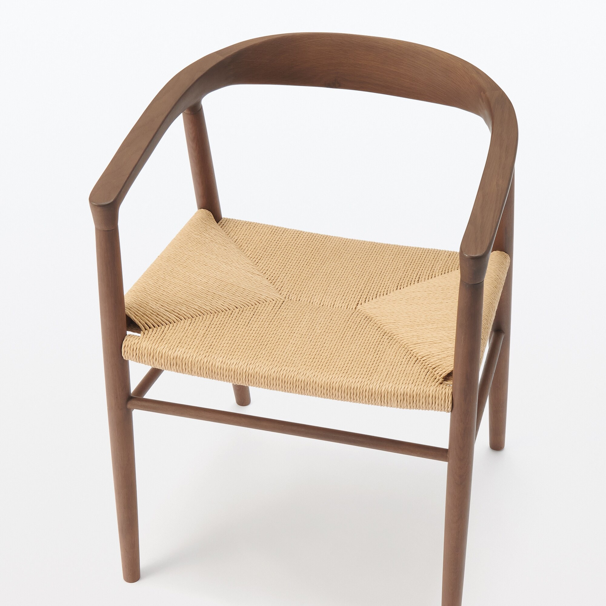 オーク材ペーパーコードアームチェア　ブラウン