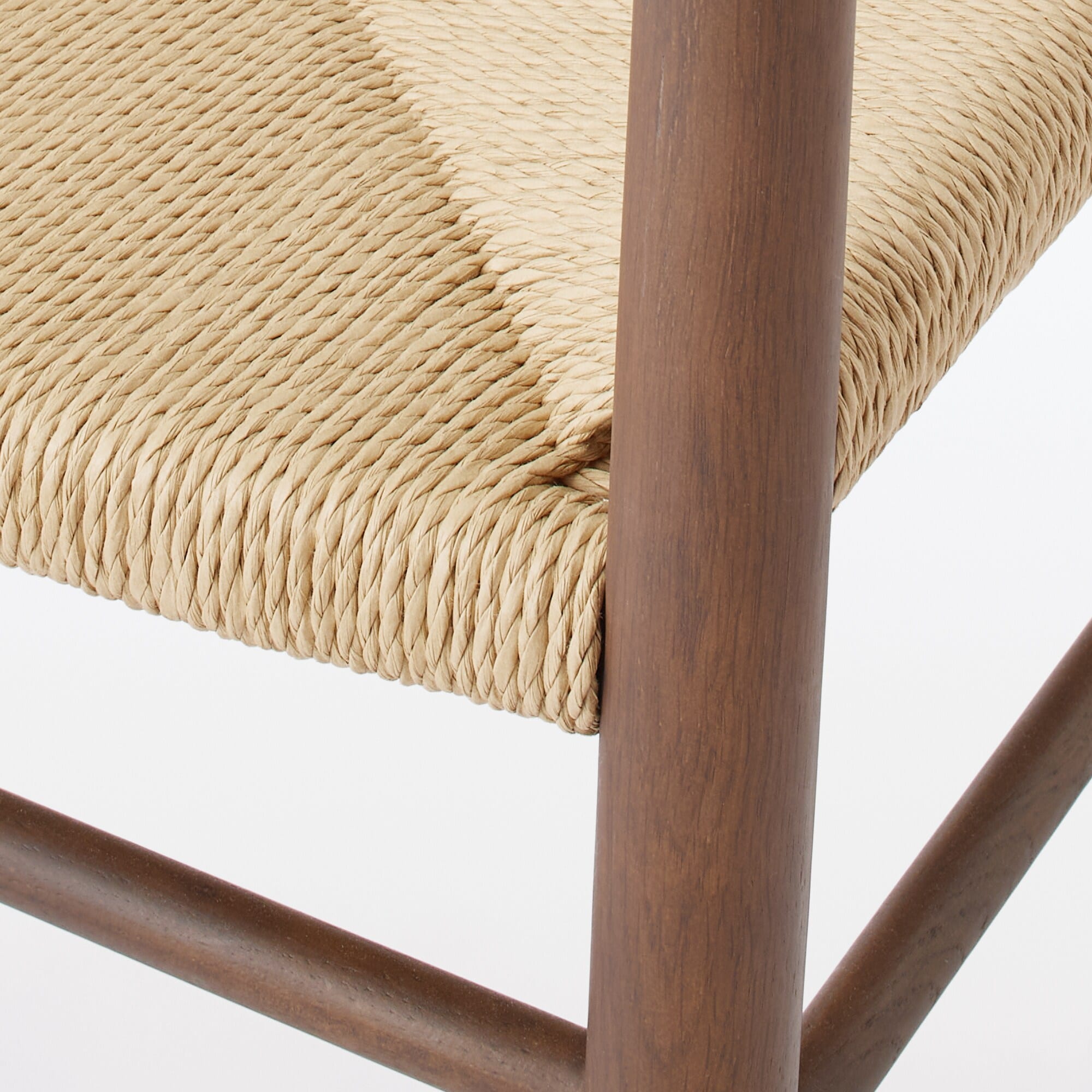 オーク材ペーパーコードアームチェア　ブラウン