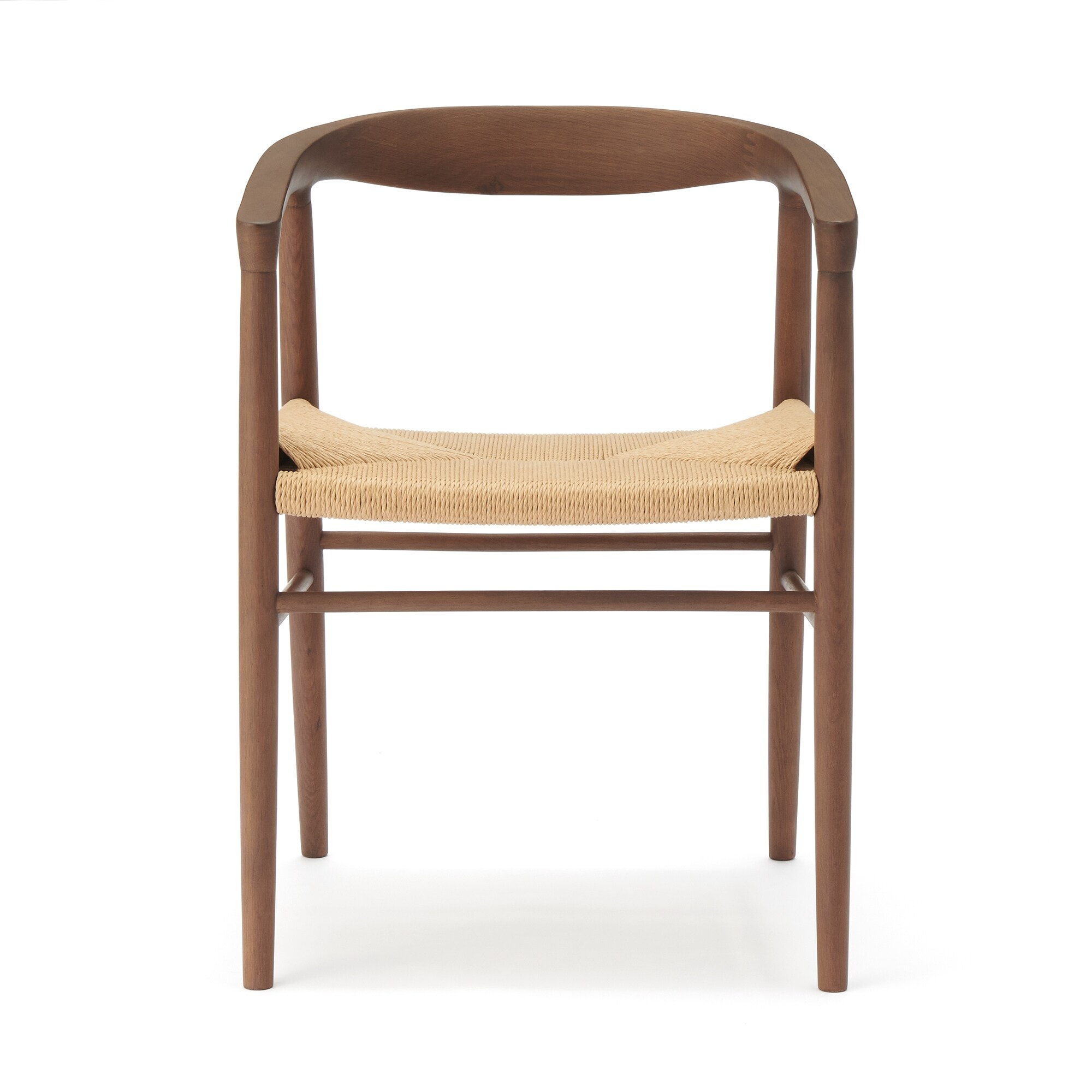 オーク材ペーパーコードアームチェア　ブラウン