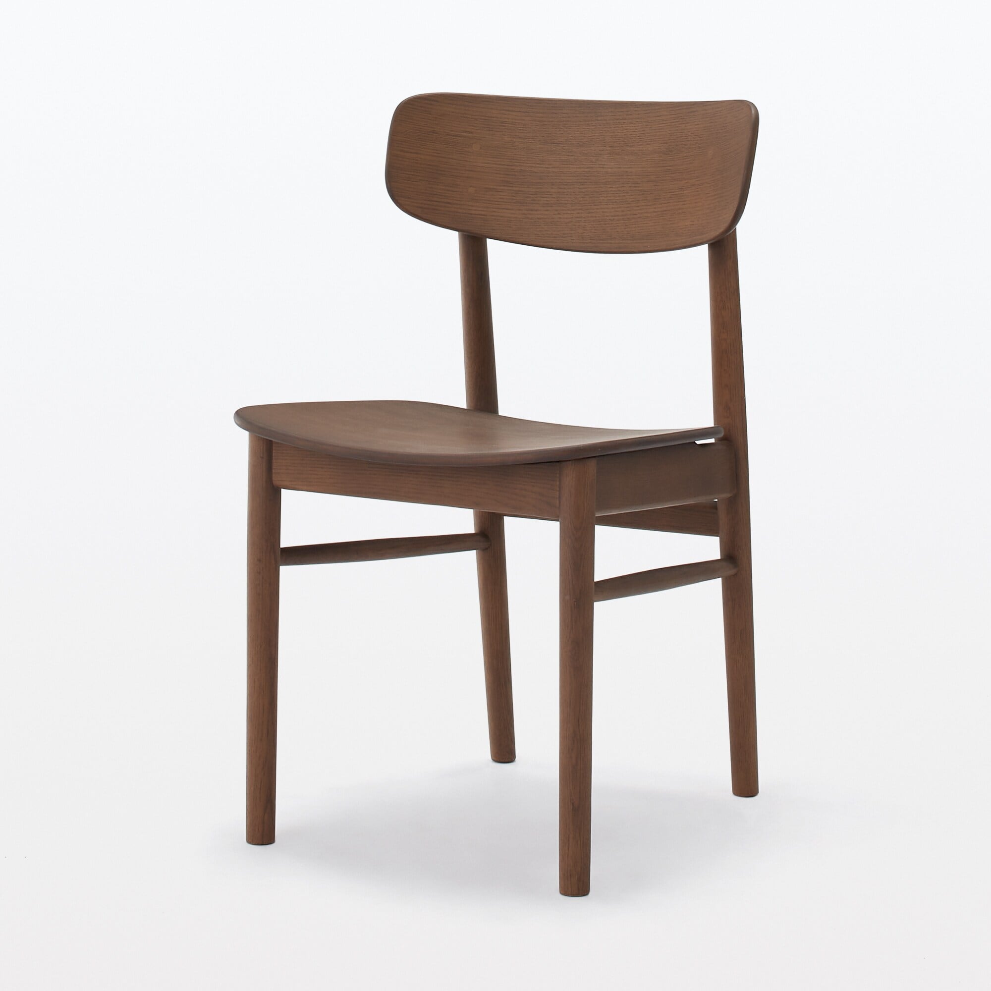 ラウンドチェア　オーク材　ブラウン