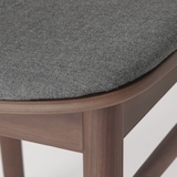 ラウンドチェア　布座　オーク材　ブラウン