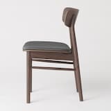 ラウンドチェア　布座　オーク材　ブラウン