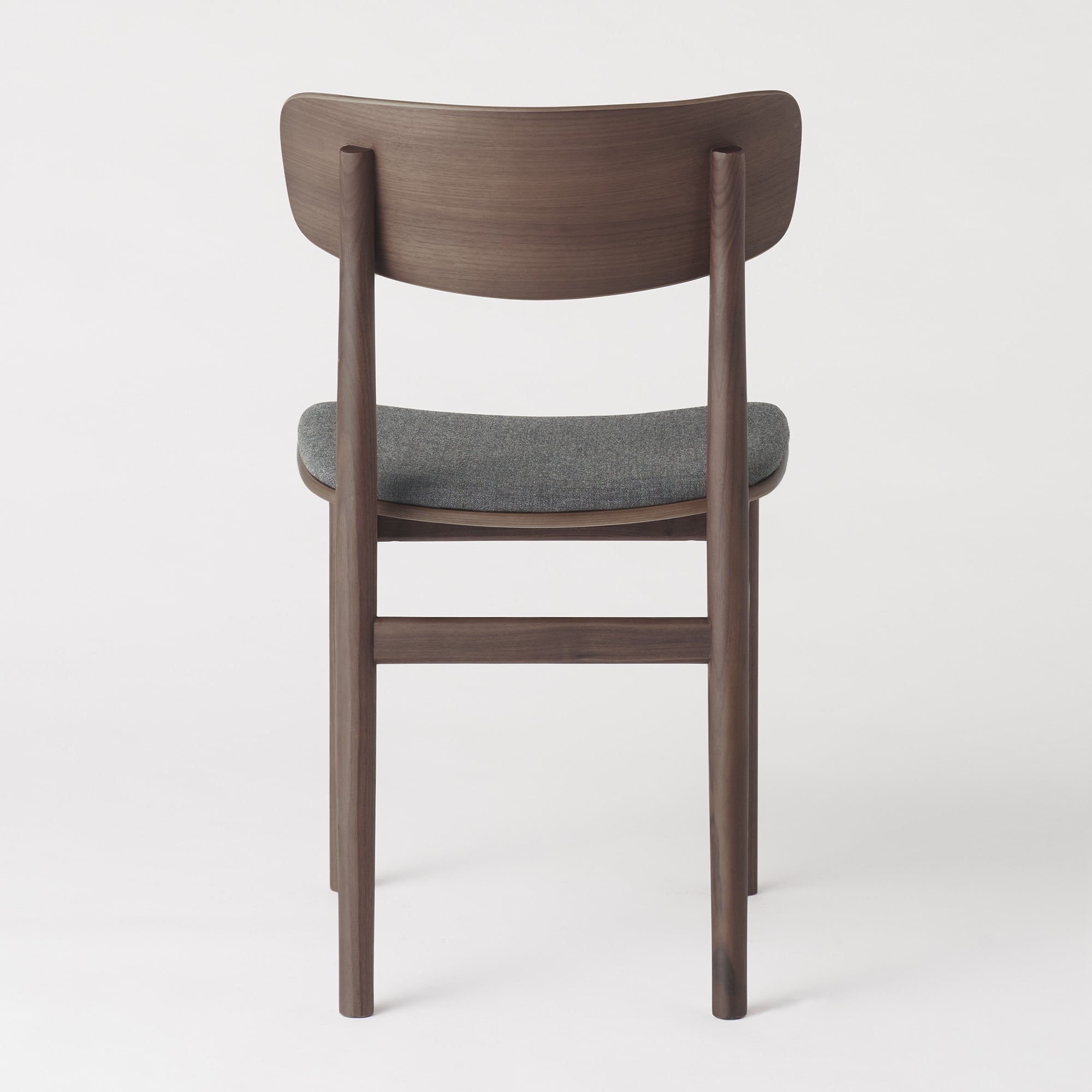 ラウンドチェア　布座　オーク材　ブラウン