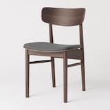 ラウンドチェア　布座　オーク材　ブラウン