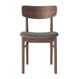 ラウンドチェア　布座　オーク材　ブラウン