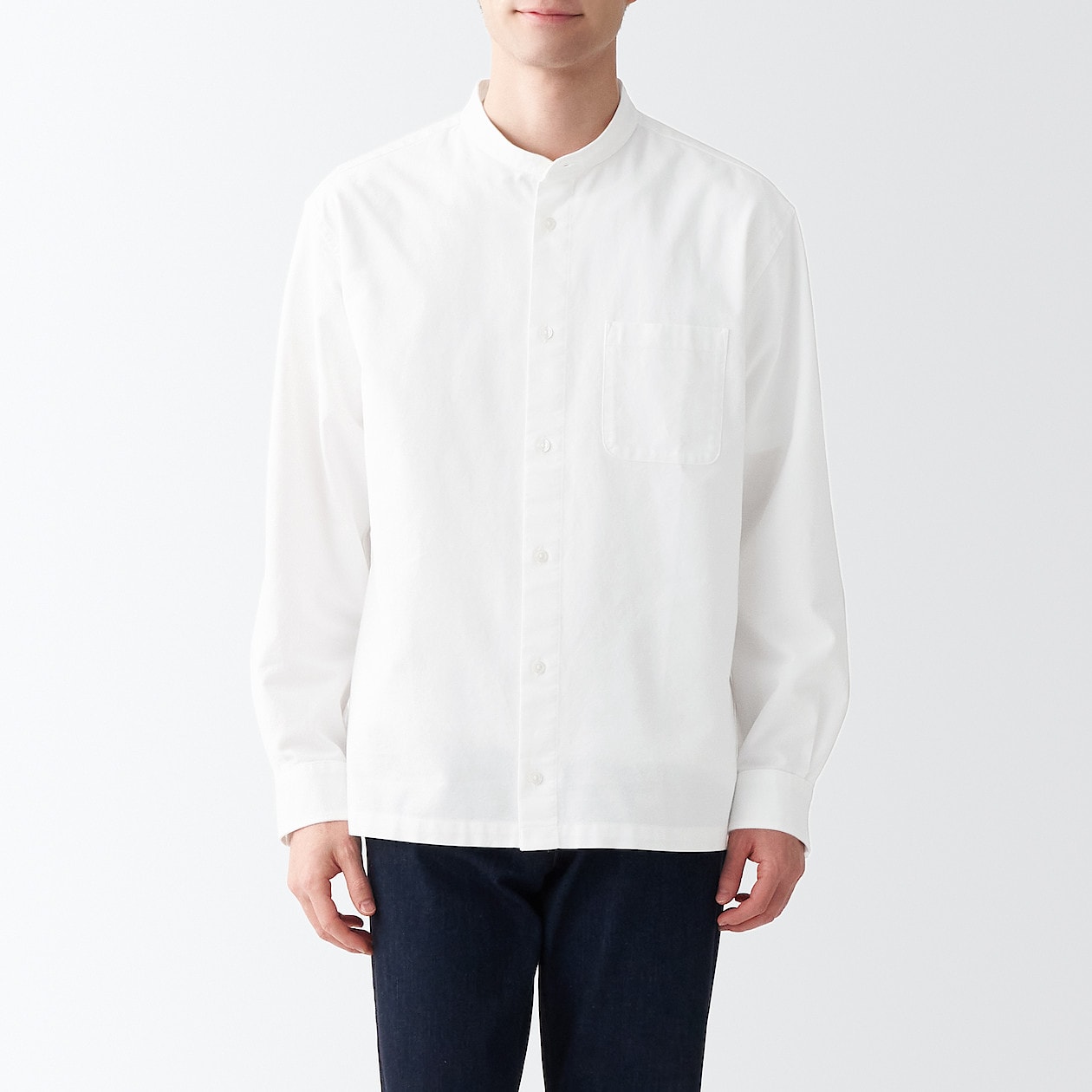 洗いざらしオックススタンドカラーシャツ 紳士ｘｓ 白 シャツ 紳士服 メンズウェア 通販 無印良品