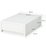 ポリプロピレンケース・引出式・浅型・ホワイトグレー