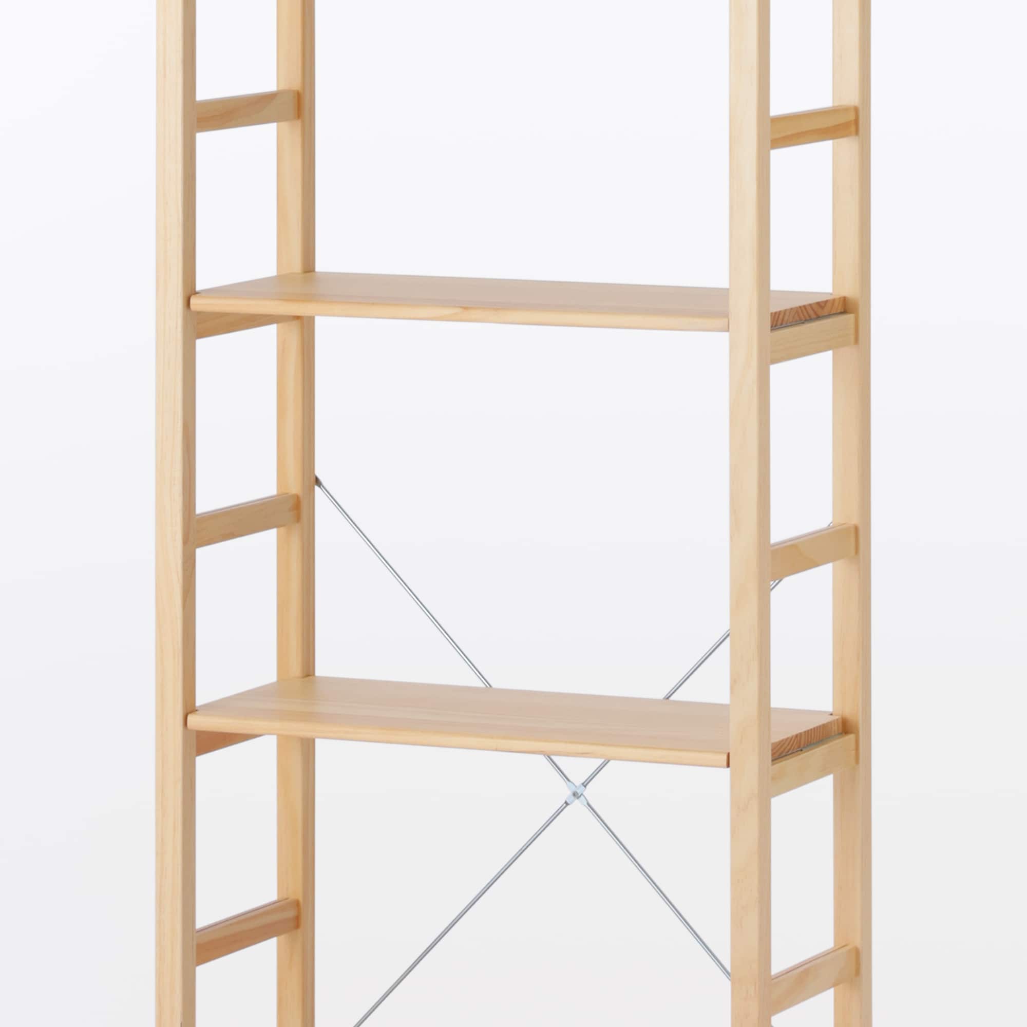 美品★無印パイン材ユニットシェルフ奥行２５ｃｍタイプ・５８ｃｍ幅・中・連結セット パイン材ユニットシェルフ奥行25cmタイプ・58cm幅・中