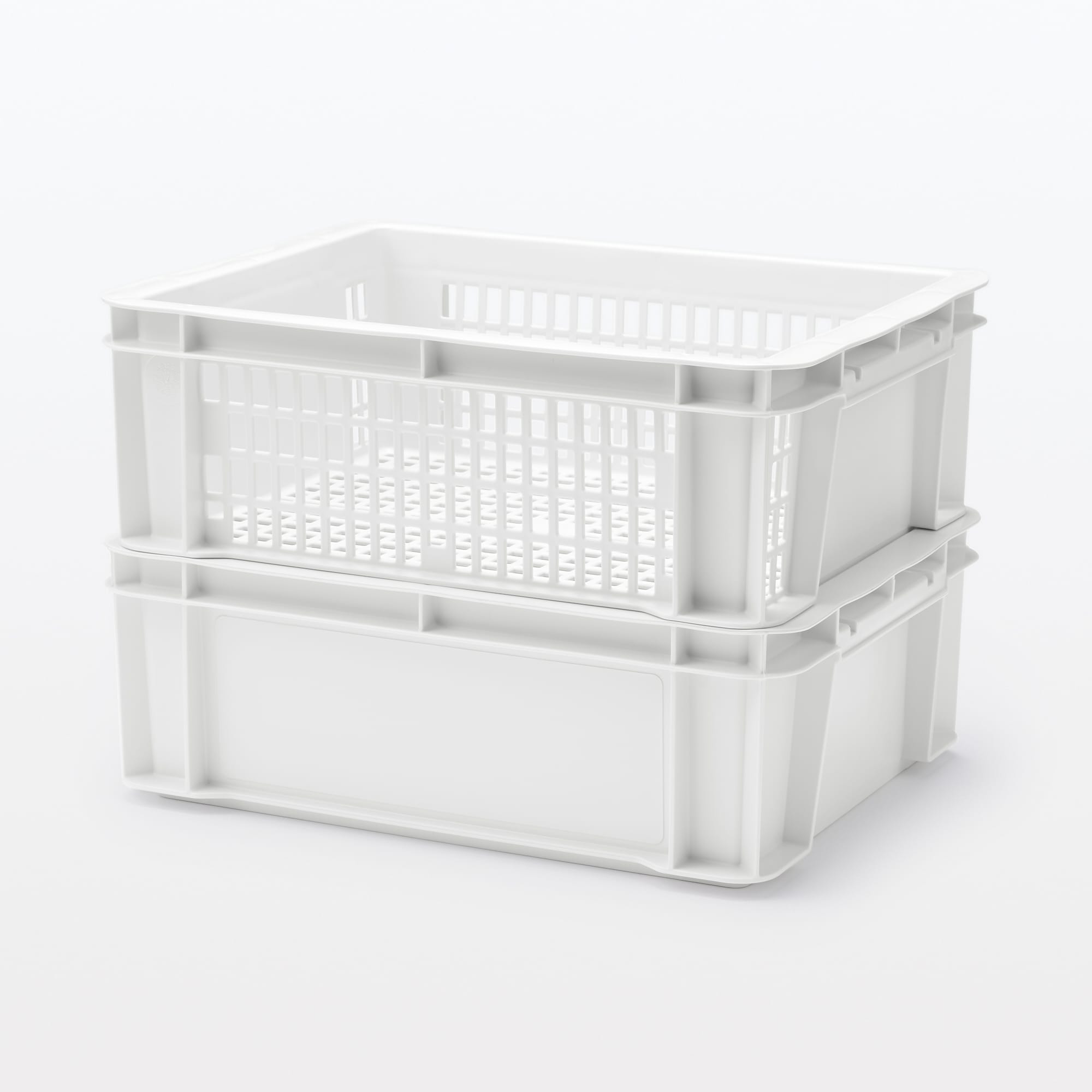 ポリプロピレン通函　メッシュ　ホワイトグレー