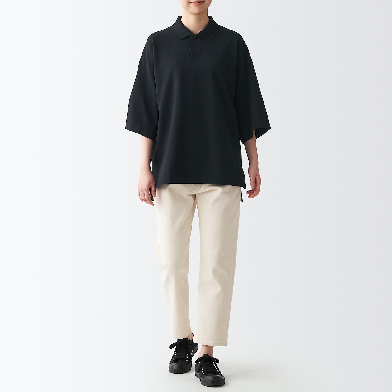 4年保証 Muji Labo ムジラボ洗いざらし鹿の子ドロップショルダーポロシャツ 無印 Hotelshangrila Tur Br