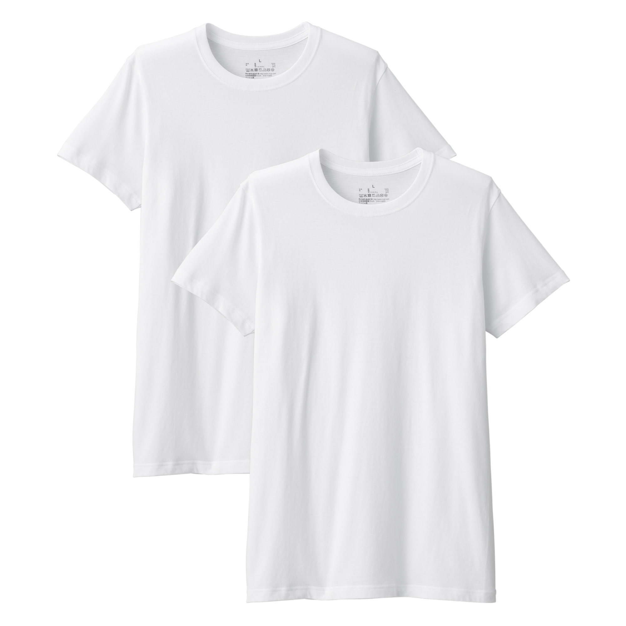 紳士　脇に縫い目のない　２枚組　クルーネック半袖Ｔシャツ