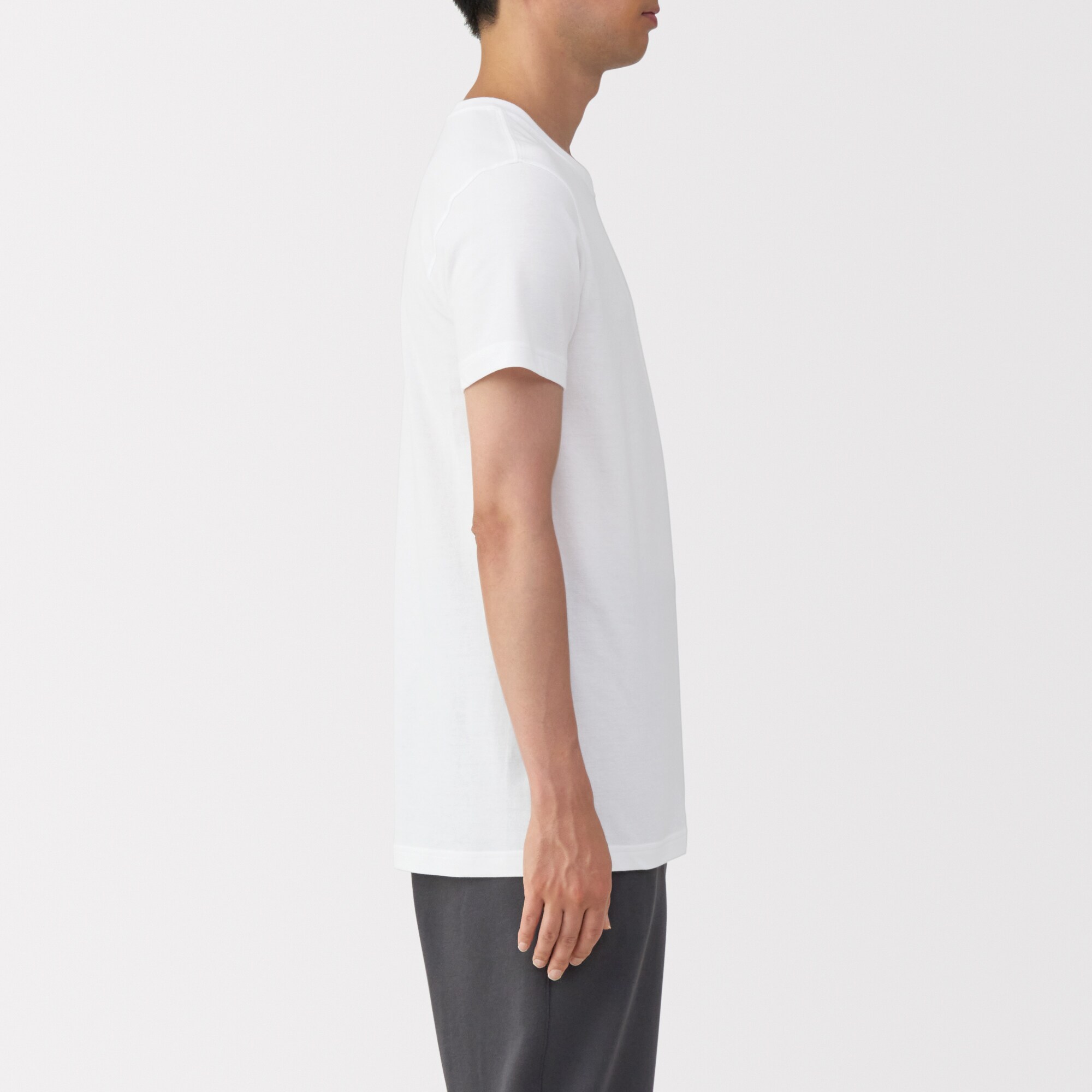 紳士 脇に縫い目のない 2枚組 クルーネック半袖Tシャツ | 無印良品