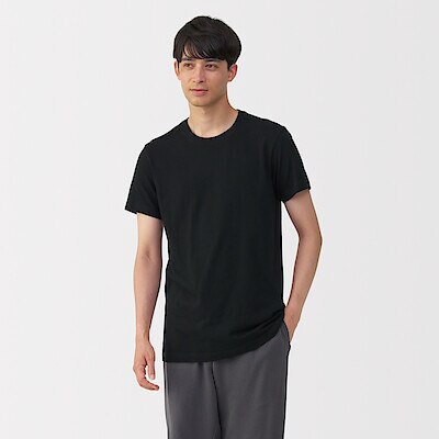 紳士　脇に縫い目のない　２枚組　クルーネック半袖Ｔシャツ