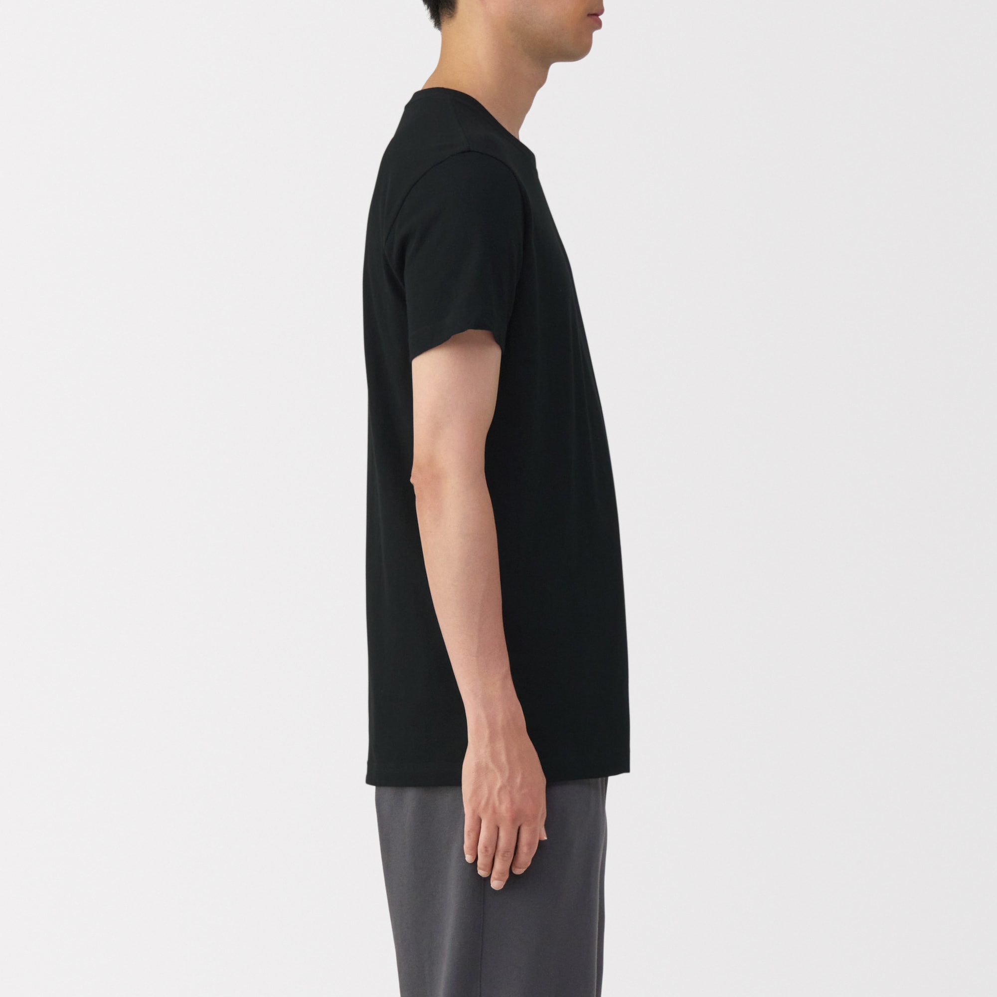 紳士　脇に縫い目のない　２枚組　クルーネック半袖Ｔシャツ