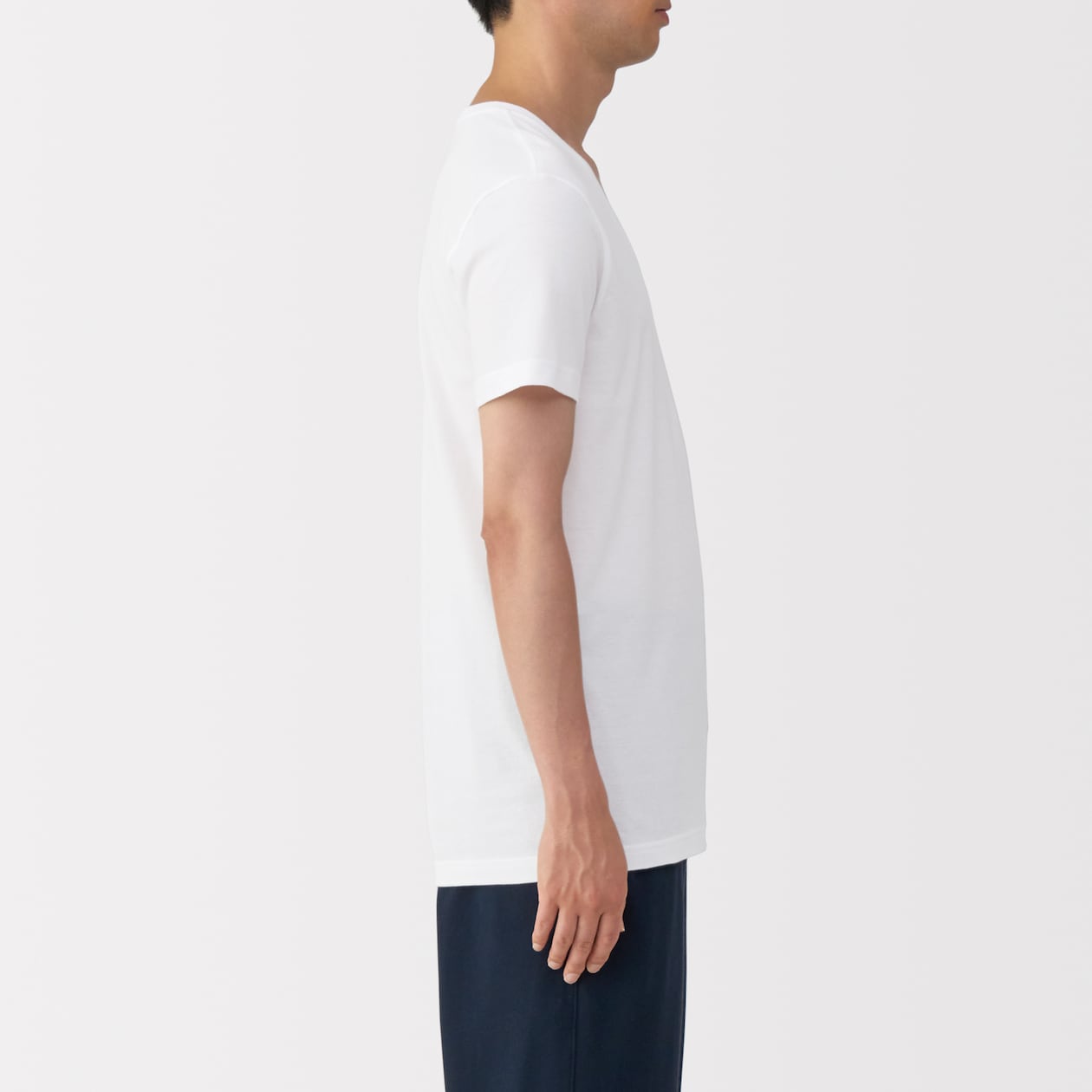 紳士　脇に縫い目のない　２枚組　Ｖネック半袖Ｔシャツ